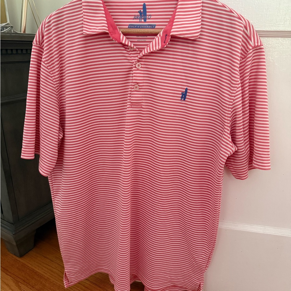 johnnie-O Red Striped Men's Polo Shirt